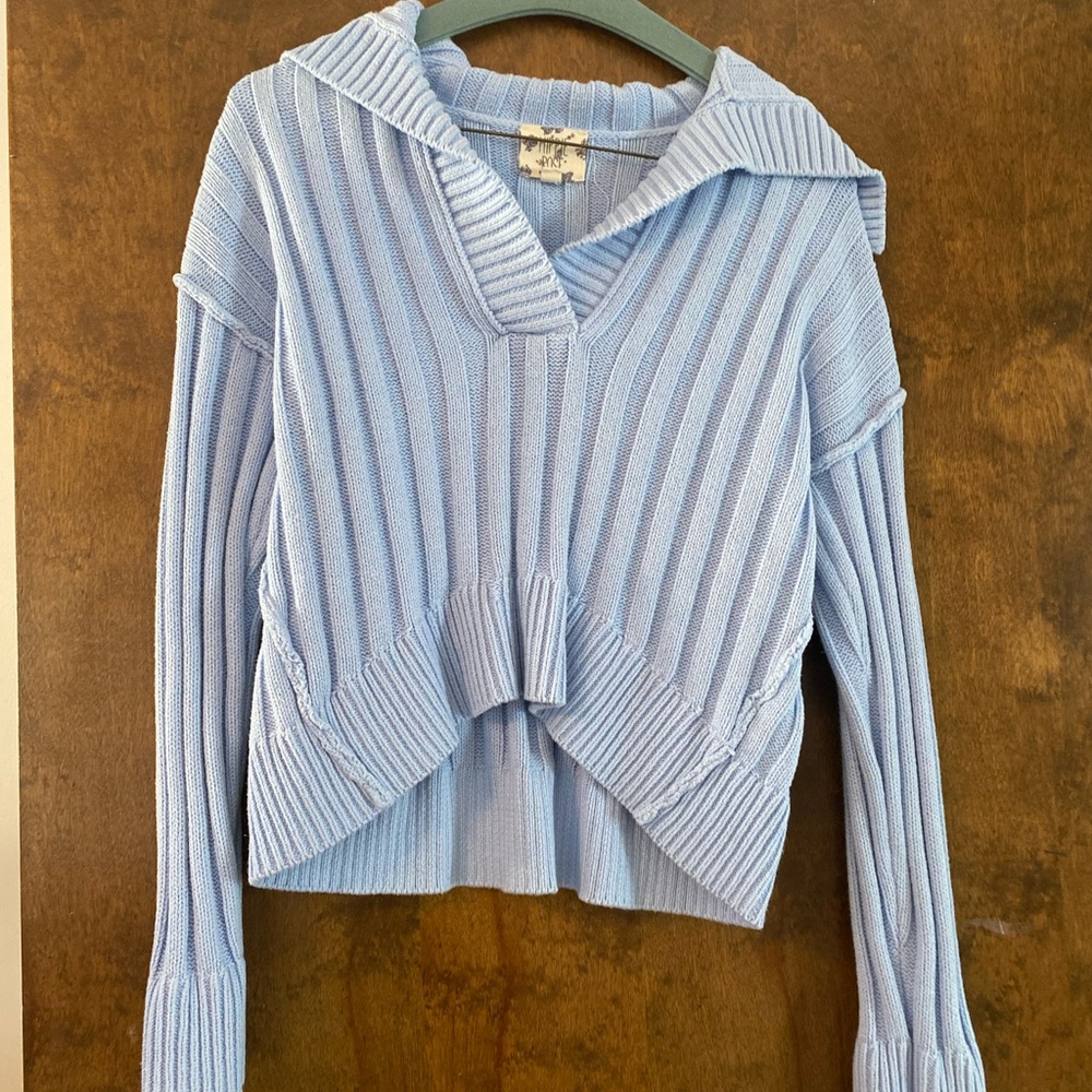 Cozy Blue Knit Sweater